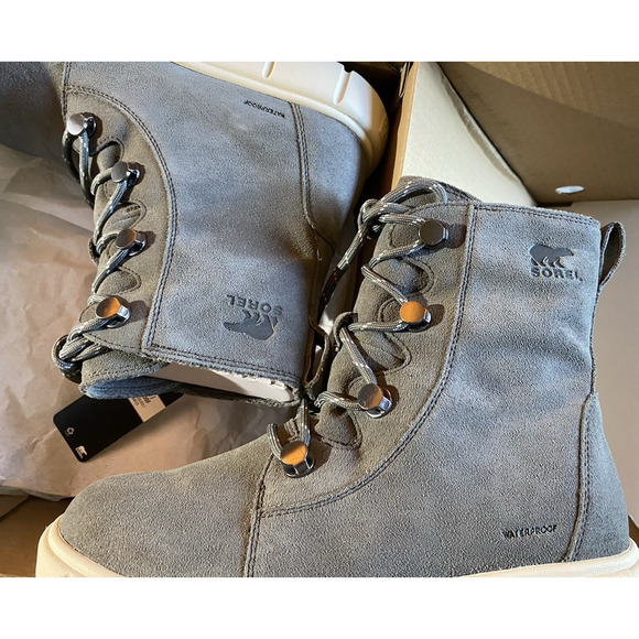 Sorel Explorer III Joan Womens 8 Quarry Chalk Waterproof Insulated WP Boots - Picture 3 of 12